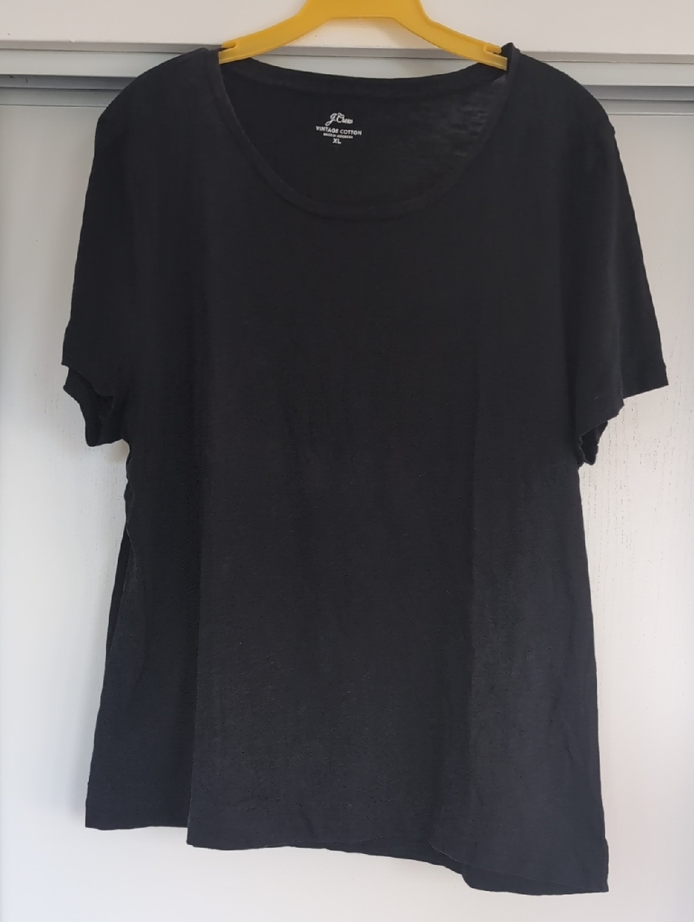 J.Crew Vintage Cotton Basic Black Short Sleeve Tee - XL